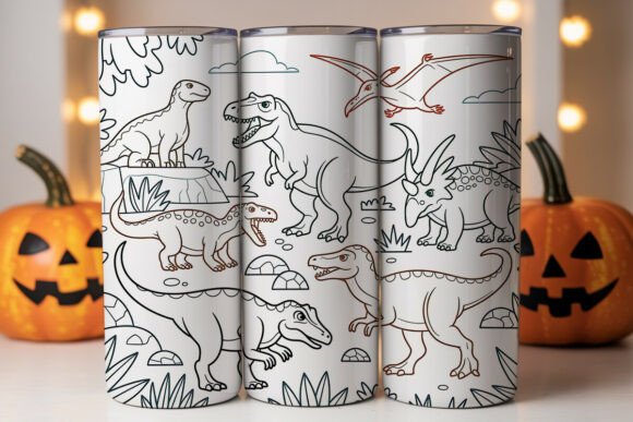 Dinosaur World Tumbler Wrap: Digital Sublimation Design