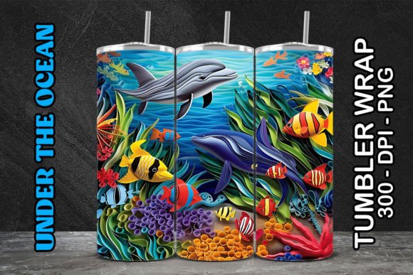 Sea World Tumbler Wrap 1: Digital Sublimation Design