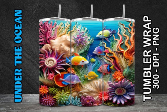 Sea World Tumbler Wrap 106: Digital Sublimation Design