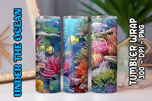 Sea World Tumbler Wrap 120: Digital Sublimation Design