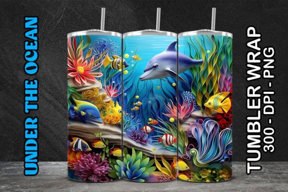 Sea World Tumbler Wrap 126: Elevating Custom Drinkware with High-Resolution Digital Design