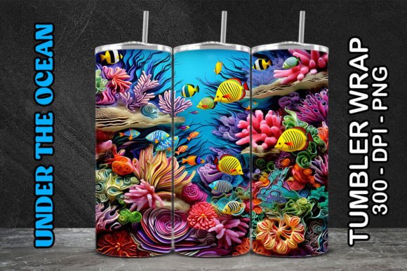 Sea World Tumbler Wrap 127: Digital Sublimation Design