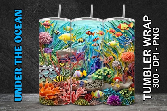 Sea World Tumbler Wrap 128: Elevating Sublimation Projects with Marine-Themed Digital Art