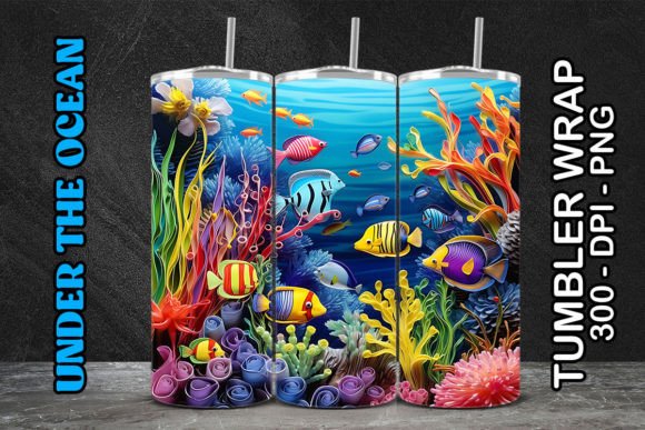 Sea World Tumbler Wrap 13: Elevating Custom Drinkware with High-Resolution Digital Design