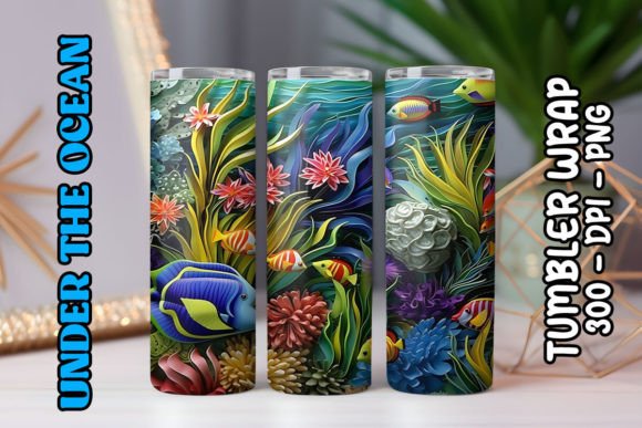 Sea World Tumbler Wrap 138: Digital Sublimation Design