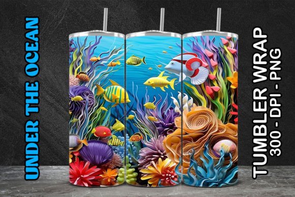 Sea World Tumbler Wrap 15: Digital Sublimation Design