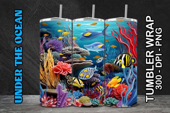 Sea World Tumbler Wrap 2: Digital Sublimation Design