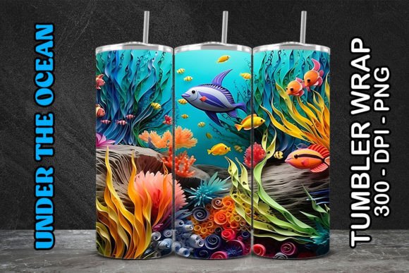 Sea World Tumbler Wrap 23: Digital Sublimation Design
