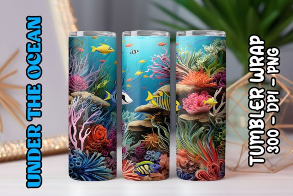 Sea World Tumbler Wrap 30: Digital Sublimation Design