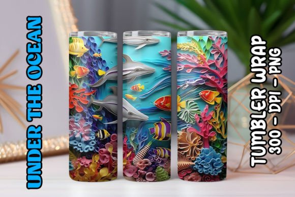 Sea World Tumbler Wrap 4: Digital Sublimation Design
