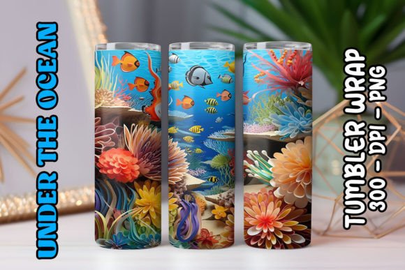 Sea World Tumbler Wrap 53: Elevating Sublimation Projects with Marine-Inspired Digital Art