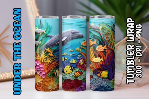 Sea World Tumbler Wrap 54: Elevating Drinkware with Coastal Digital Design