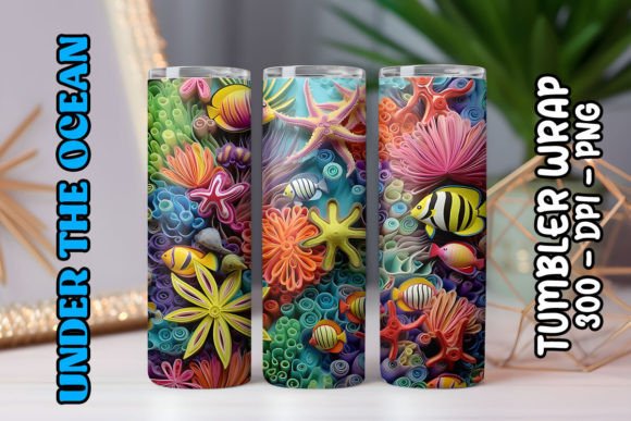 Sea World Tumbler Wrap 6: Digital Sublimation Design