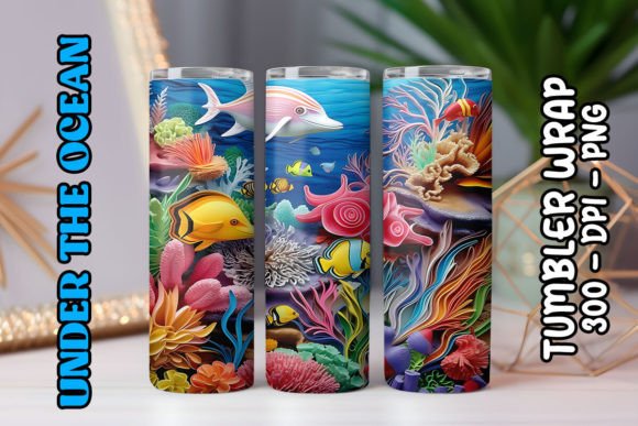 Sea World Tumbler Wrap 70: Elevating Drinkware Design with High-Resolution Digital Assets