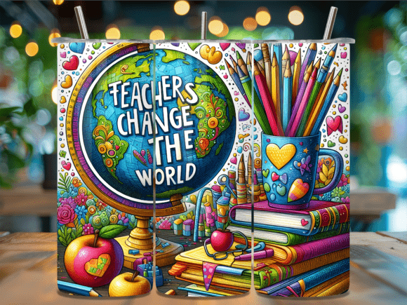 Teachers Change the World Tumbler Wrap Design