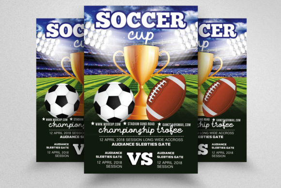World Cup Soccer Match Flyer Design Template